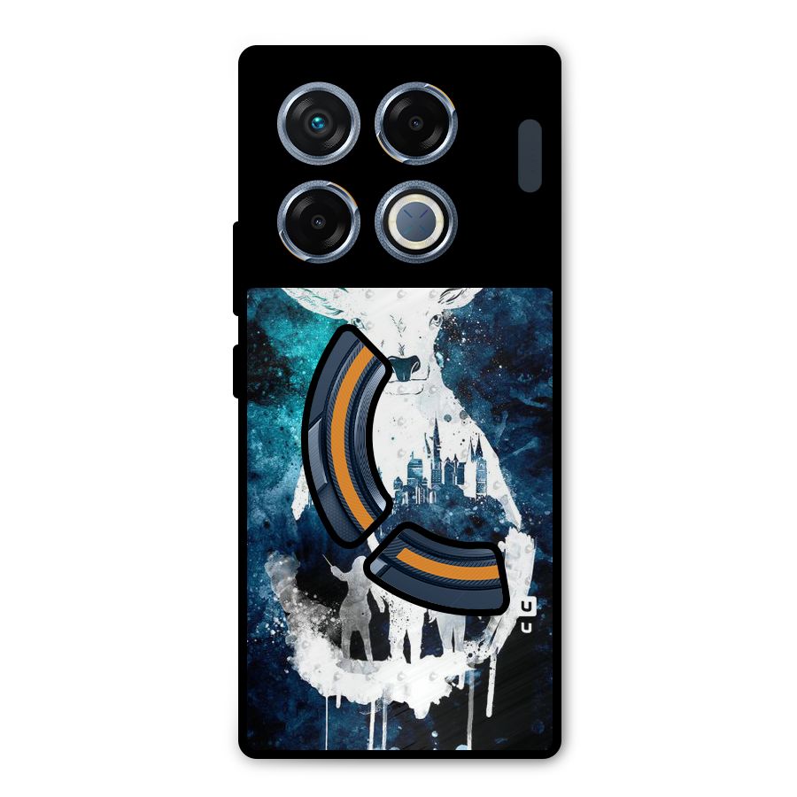 White Deer Metal Back Case for Infinix GT 20 Pro