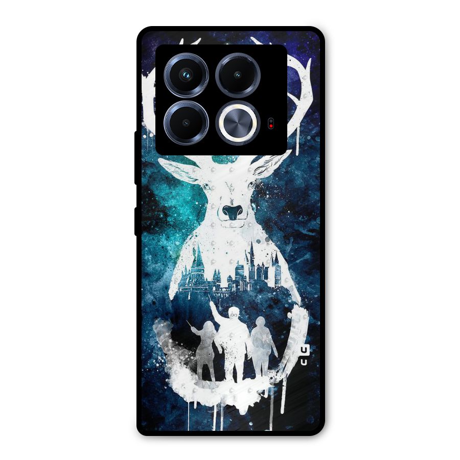 White Deer Metal Back Case for Infinix Note 40 5G