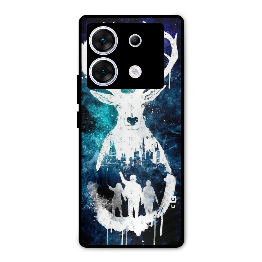 White Deer Metal Back Case for Infinix Zero 30 5G