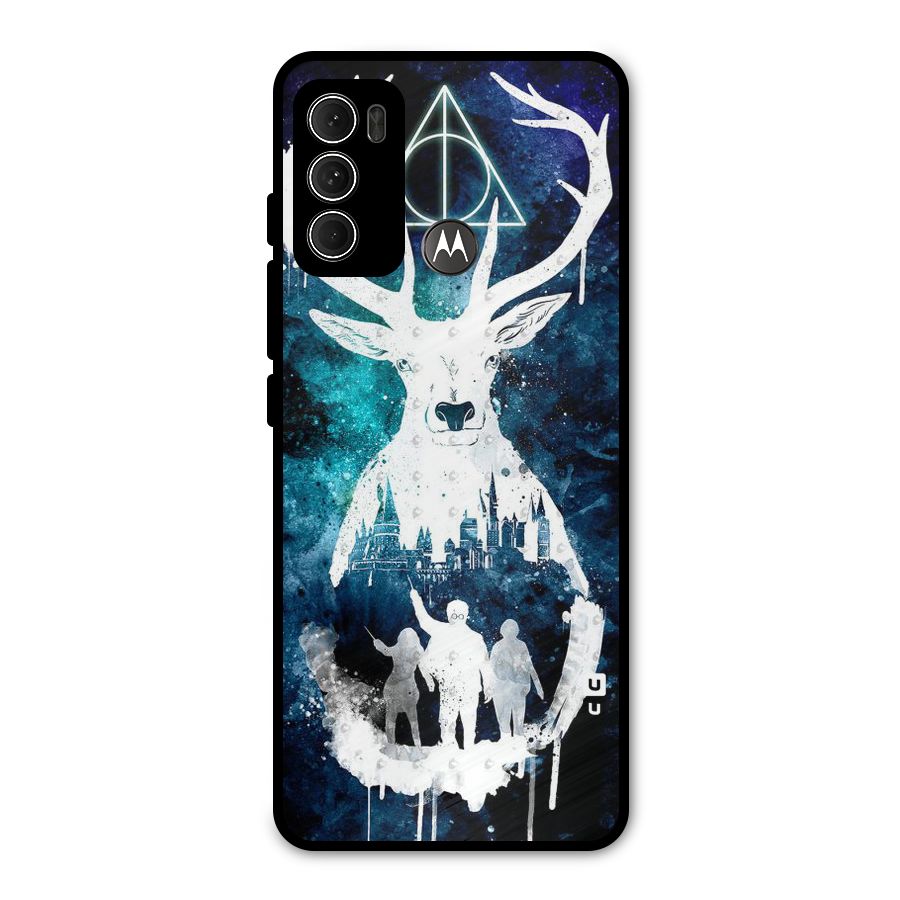 White Deer Metal Back Case for Moto G60