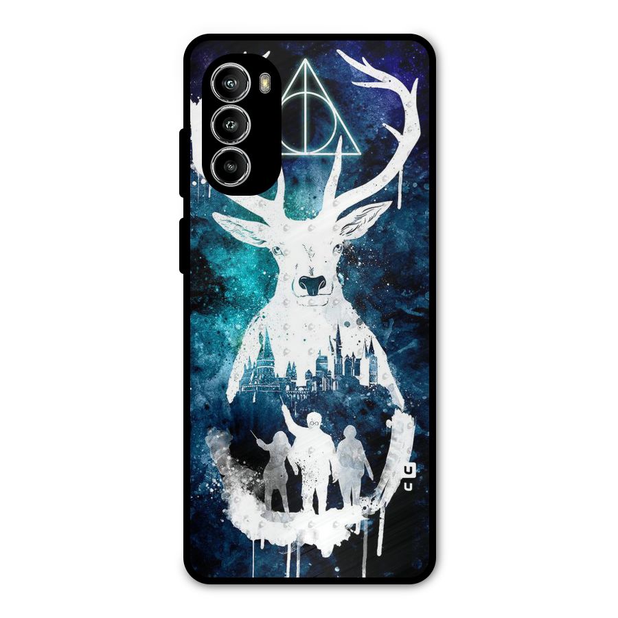 White Deer Metal Back Case for Moto G82
