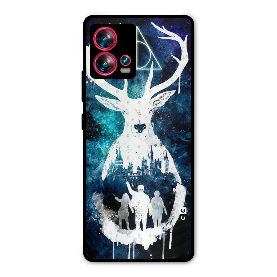 White Deer Metal Back Case for Motorola Edge 30 Fusion