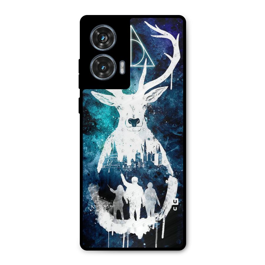 White Deer Metal Back Case for Motorola Edge 50 Fusion