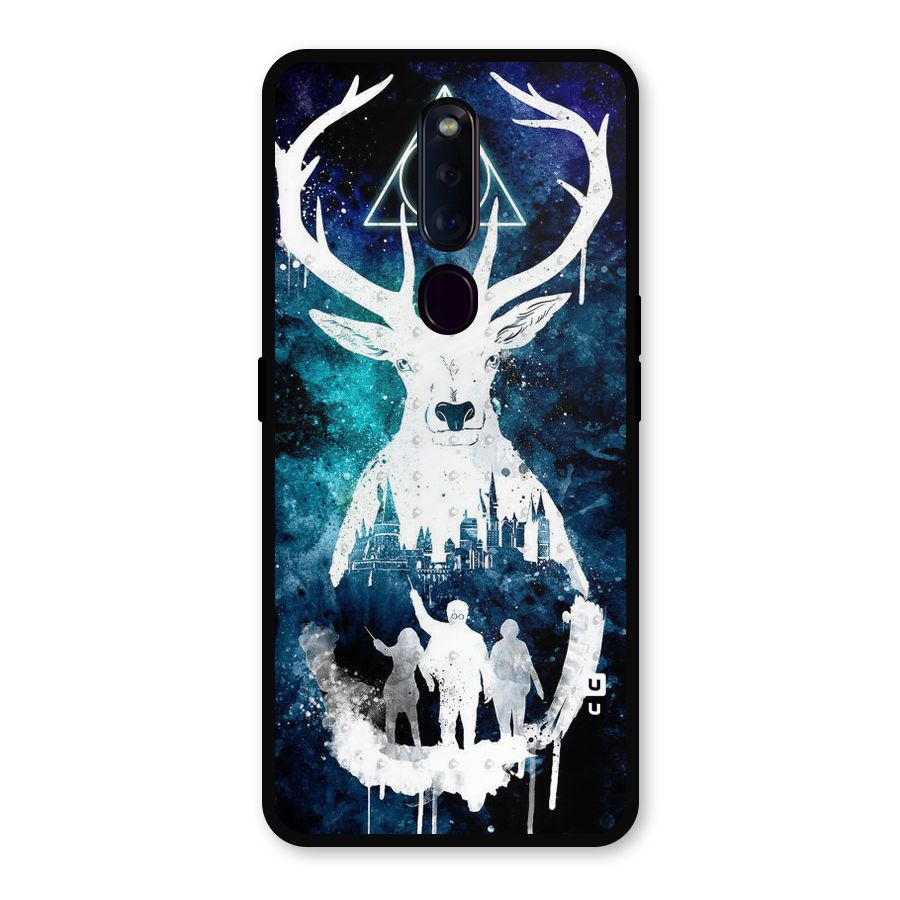 White Deer Metal Back Case for Oppo F11 Pro