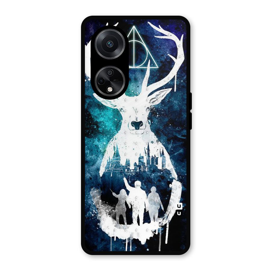 White Deer Metal Back Case for Oppo F23