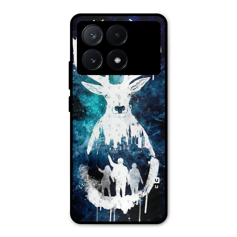 White Deer Metal Back Case for Poco X6 Pro