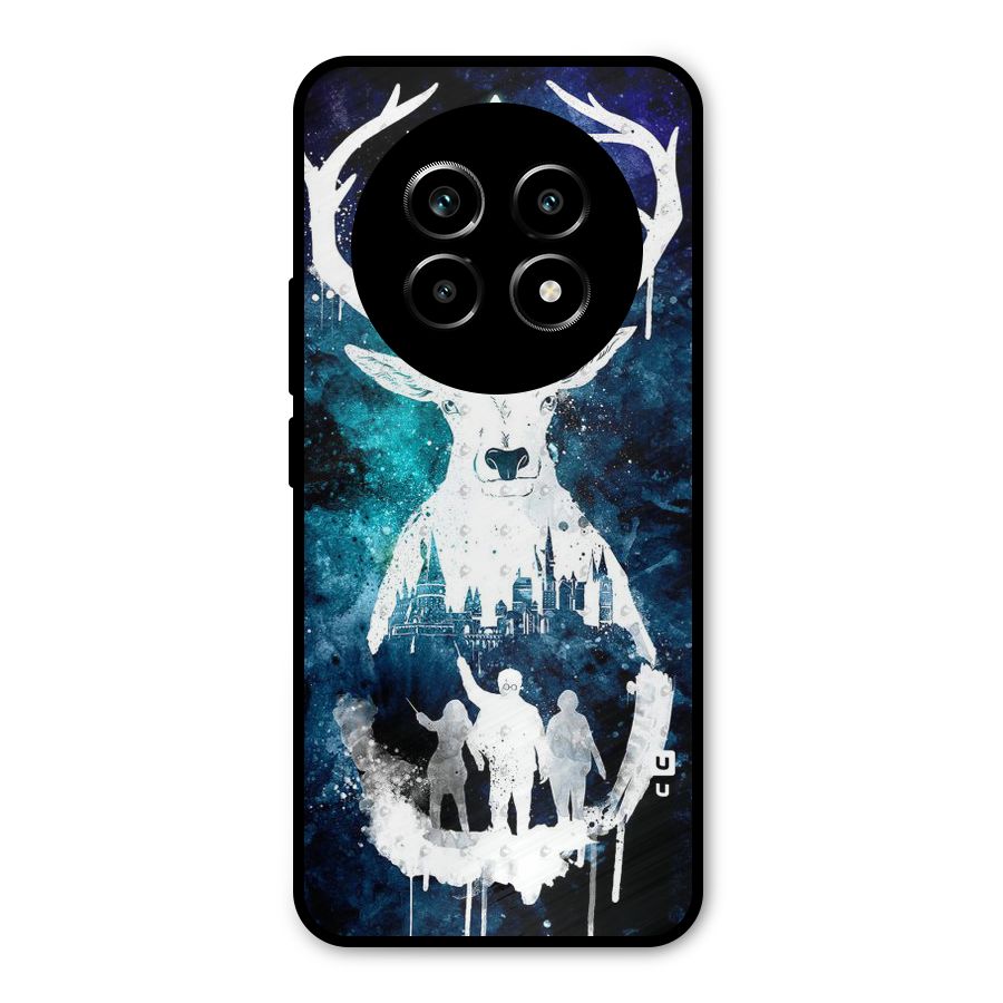 White Deer Metal Back Case for Realme 13 Pro