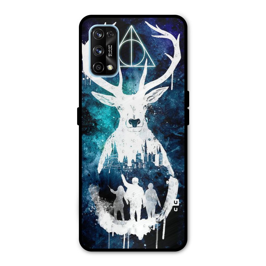 White Deer Metal Back Case for Realme 7 Pro