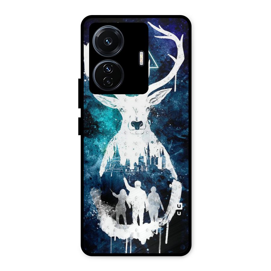 White Deer Metal Back Case for Vivo T1 Pro