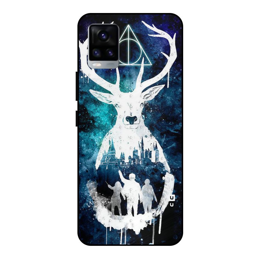 White Deer Metal Back Case for Vivo V20 2021