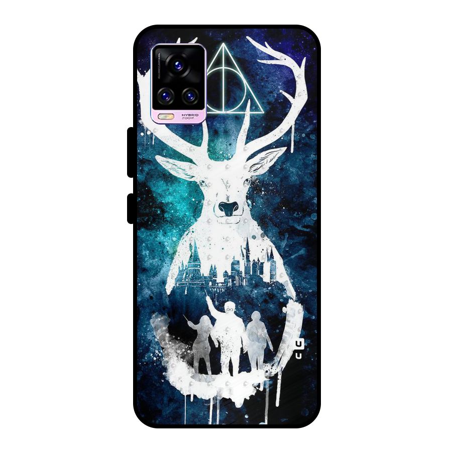 White Deer Metal Back Case for Vivo V20 Pro