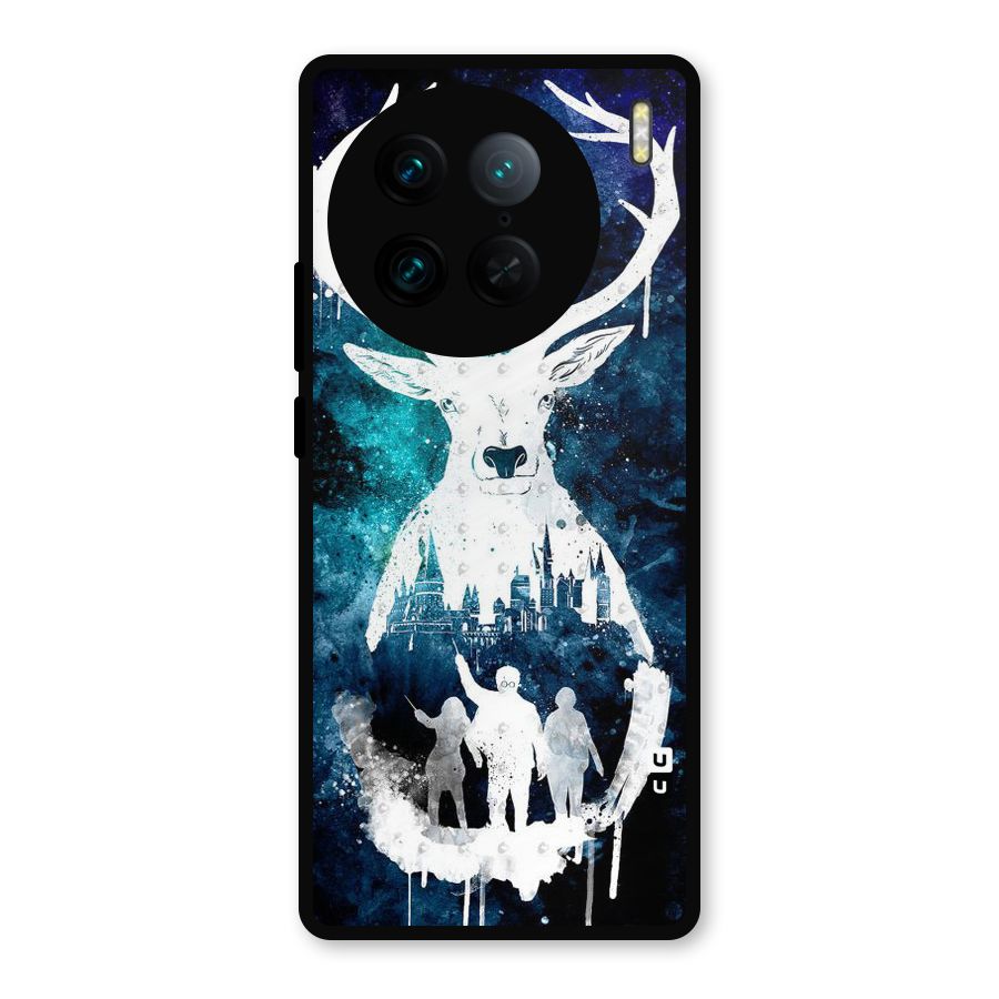 White Deer Metal Back Case for Vivo X90 Pro