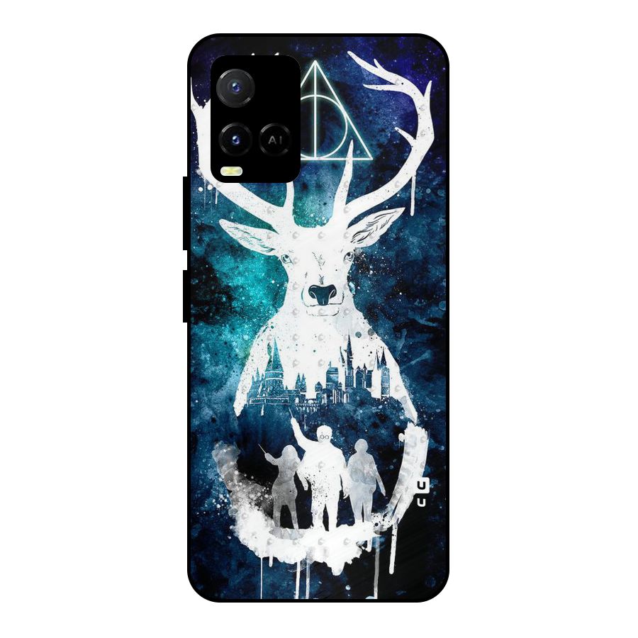 White Deer Metal Back Case for Vivo Y21G