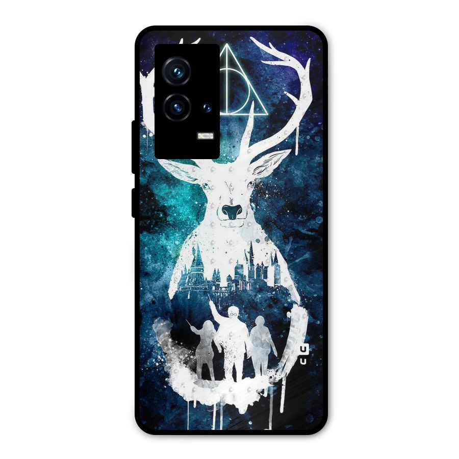 White Deer Metal Back Case for iQOO 9 5G