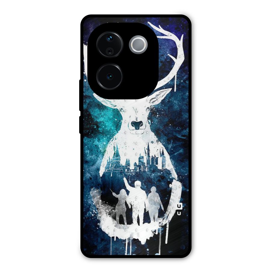 White Deer Metal Back Case for iQOO Z9s Pro