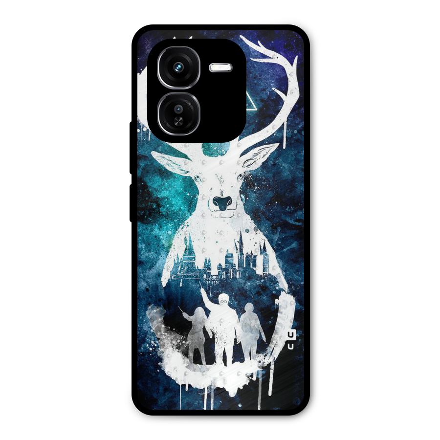 White Deer Metal Back Case for iQOO Z9x