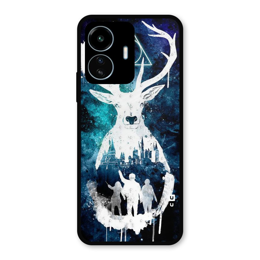 White Deer Metal Back Case for vivo iQOO Z6 Lite 5G