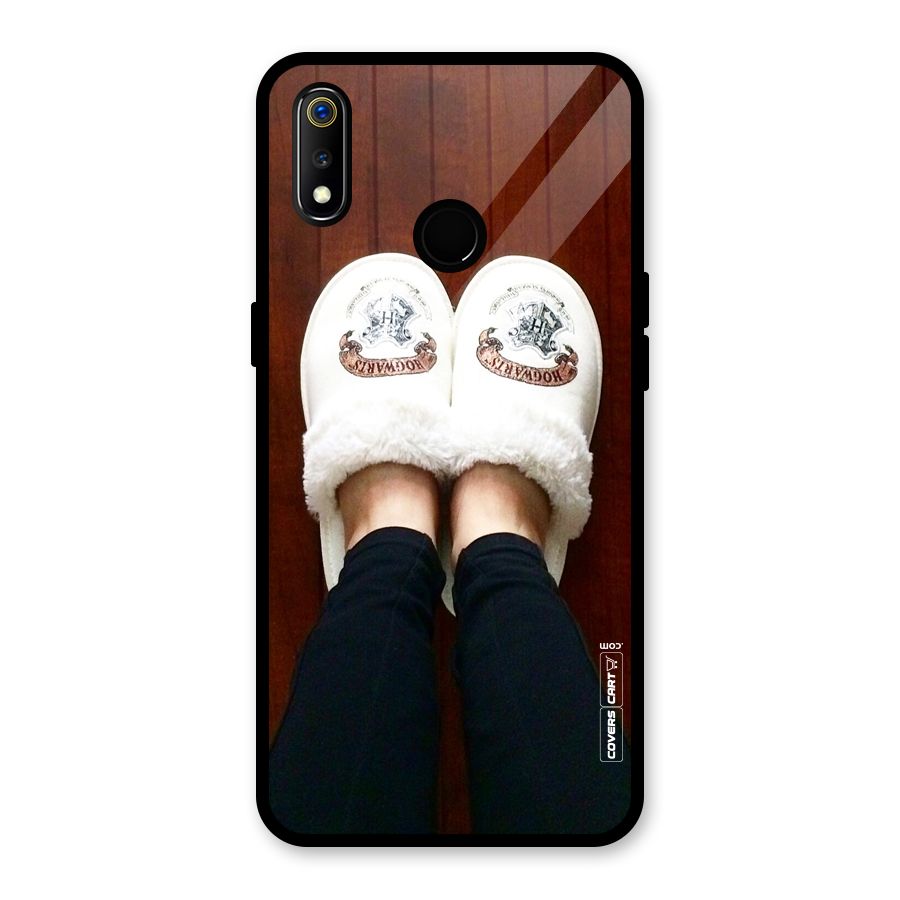 White Feets Glass Back Case for Realme 3