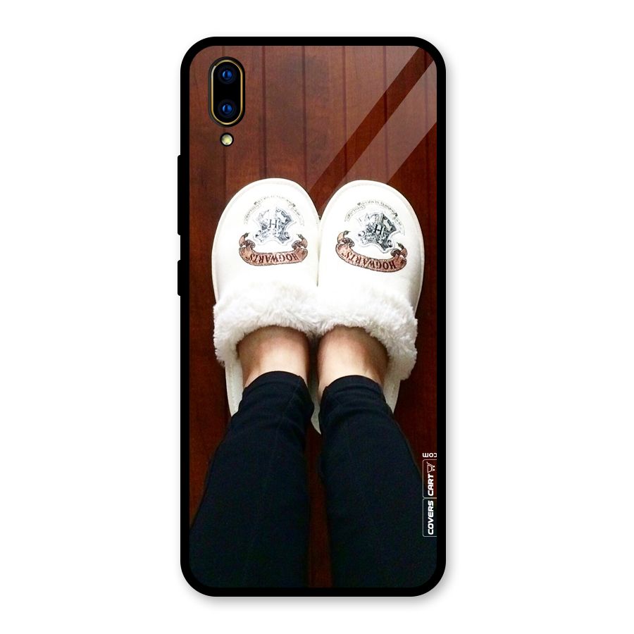 White Feets Glass Back Case for Vivo V11 Pro