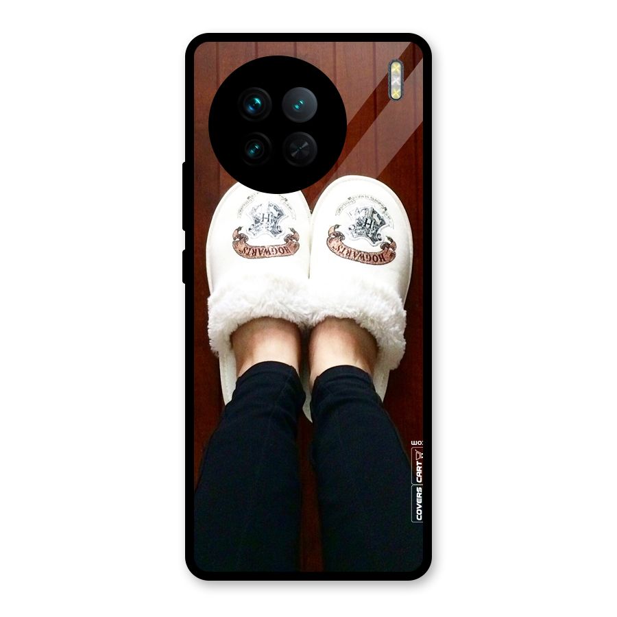White Feets Glass Back Case for Vivo X90