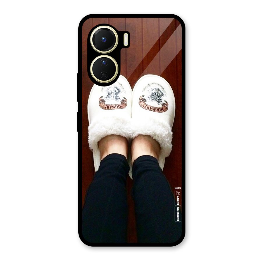 White Feets Glass Back Case for Vivo Y16