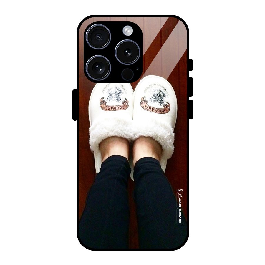 White Feets Glass Back Case for iPhone 15 Pro