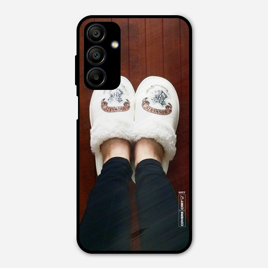 White Feets Metal Back Case for Galaxy A15 5G
