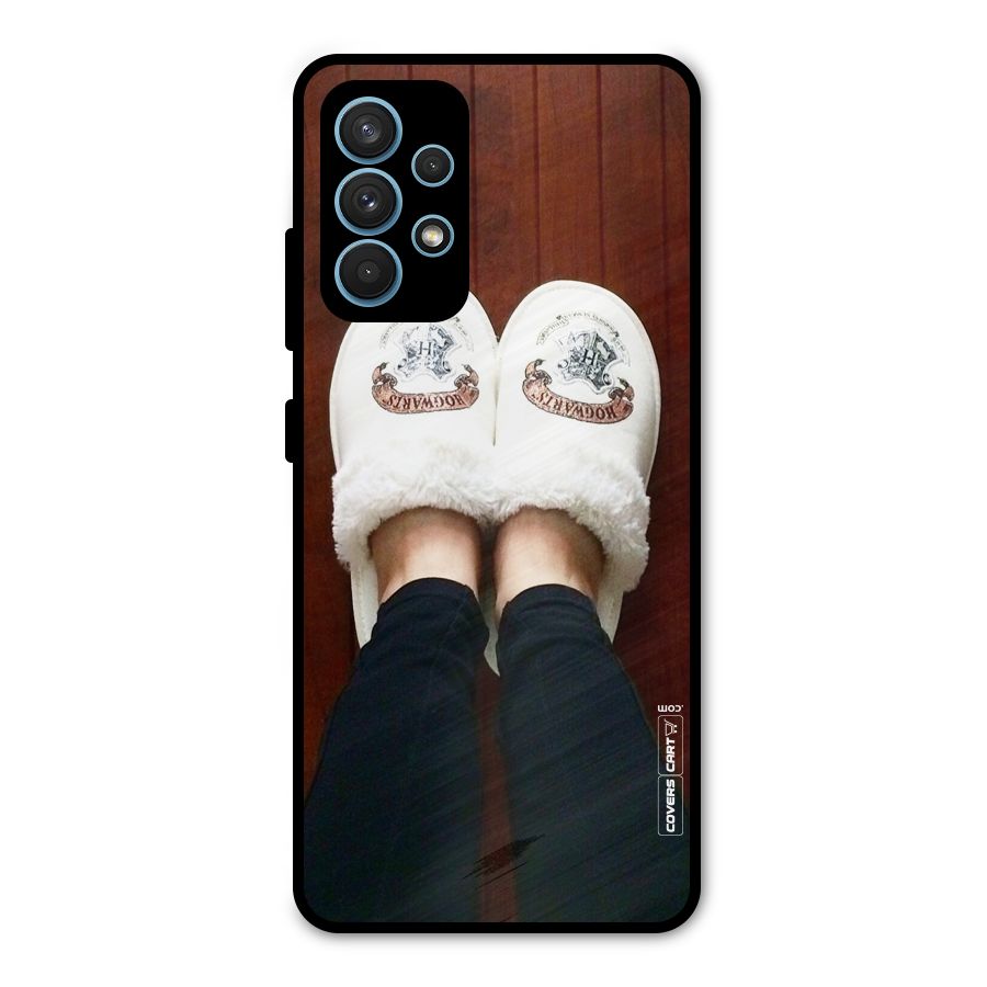 White Feets Metal Back Case for Galaxy A32