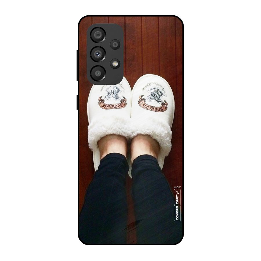 White Feets Metal Back Case for Galaxy A33 5G