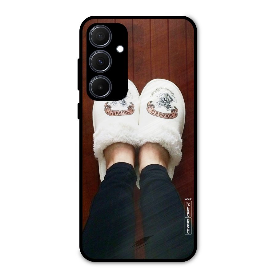 White Feets Metal Back Case for Galaxy A35