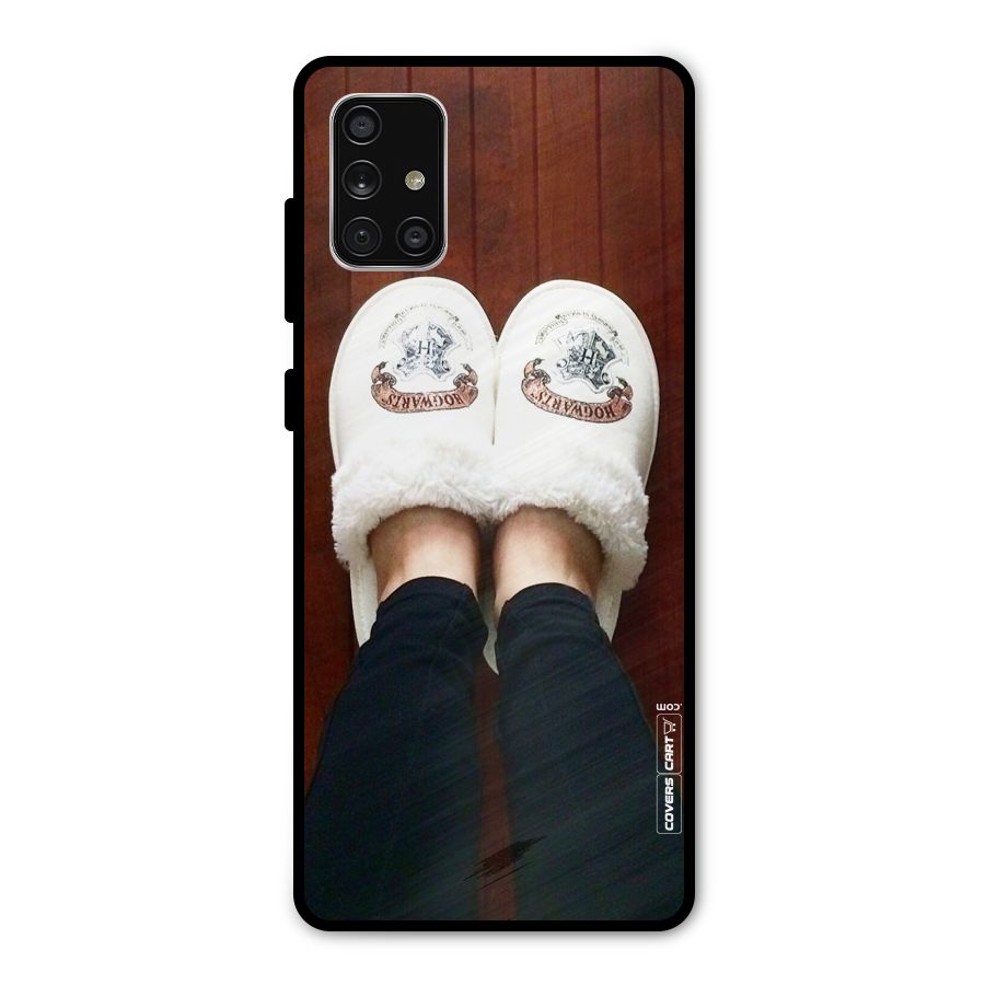 White Feets Metal Back Case for Galaxy A71