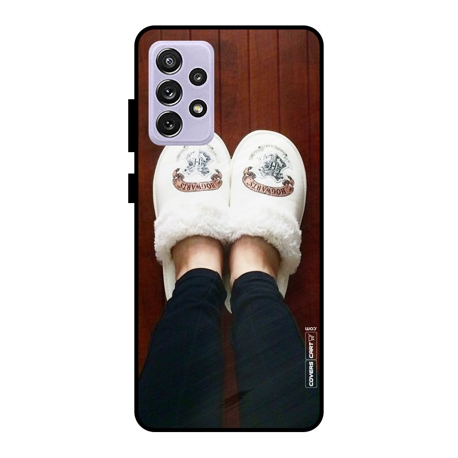White Feets Metal Back Case for Galaxy A72