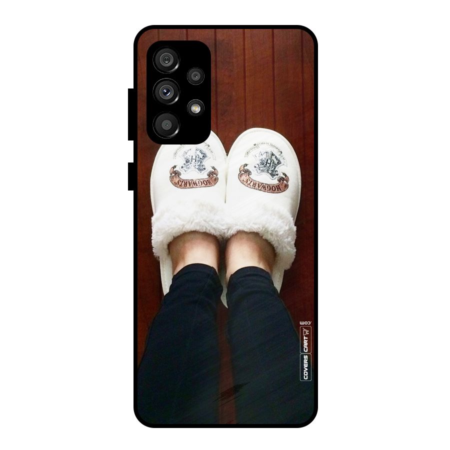 White Feets Metal Back Case for Galaxy A73 5G