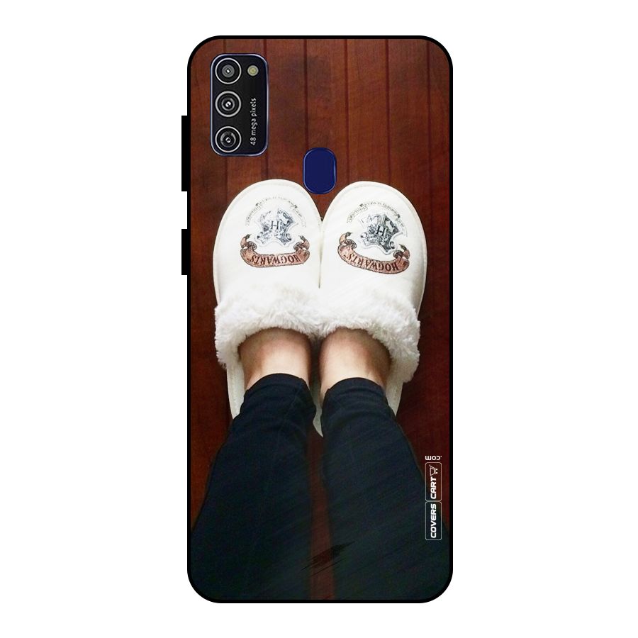 White Feets Metal Back Case for Galaxy M30s