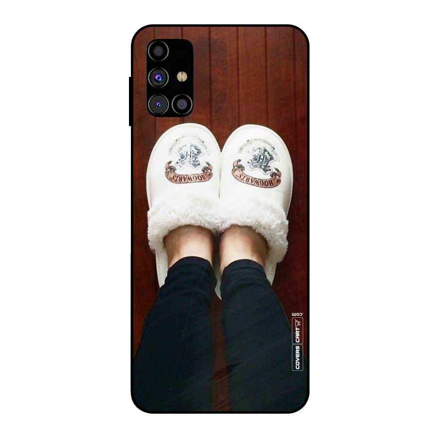 White Feets Metal Back Case for Galaxy M31s