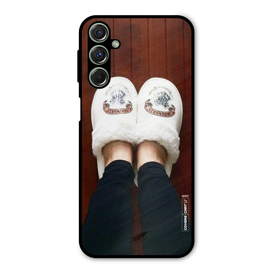 White Feets Metal Back Case for Galaxy M34