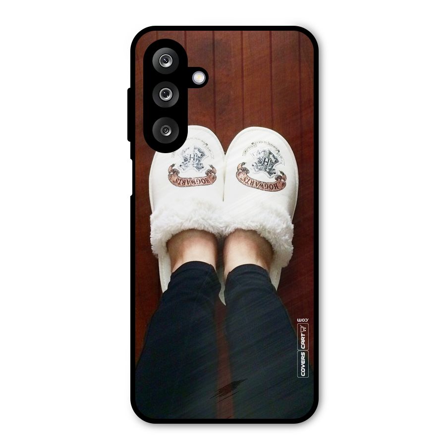 White Feets Metal Back Case for Galaxy M36