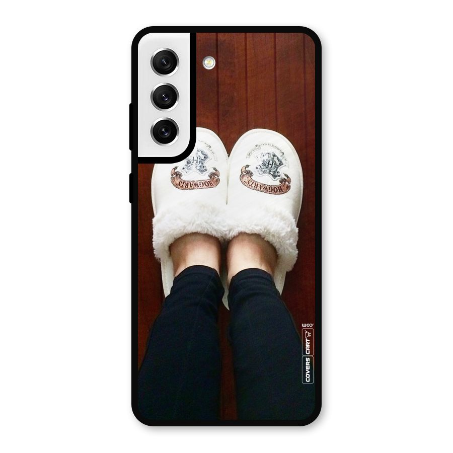 White Feets Metal Back Case for Galaxy S21 FE 5G