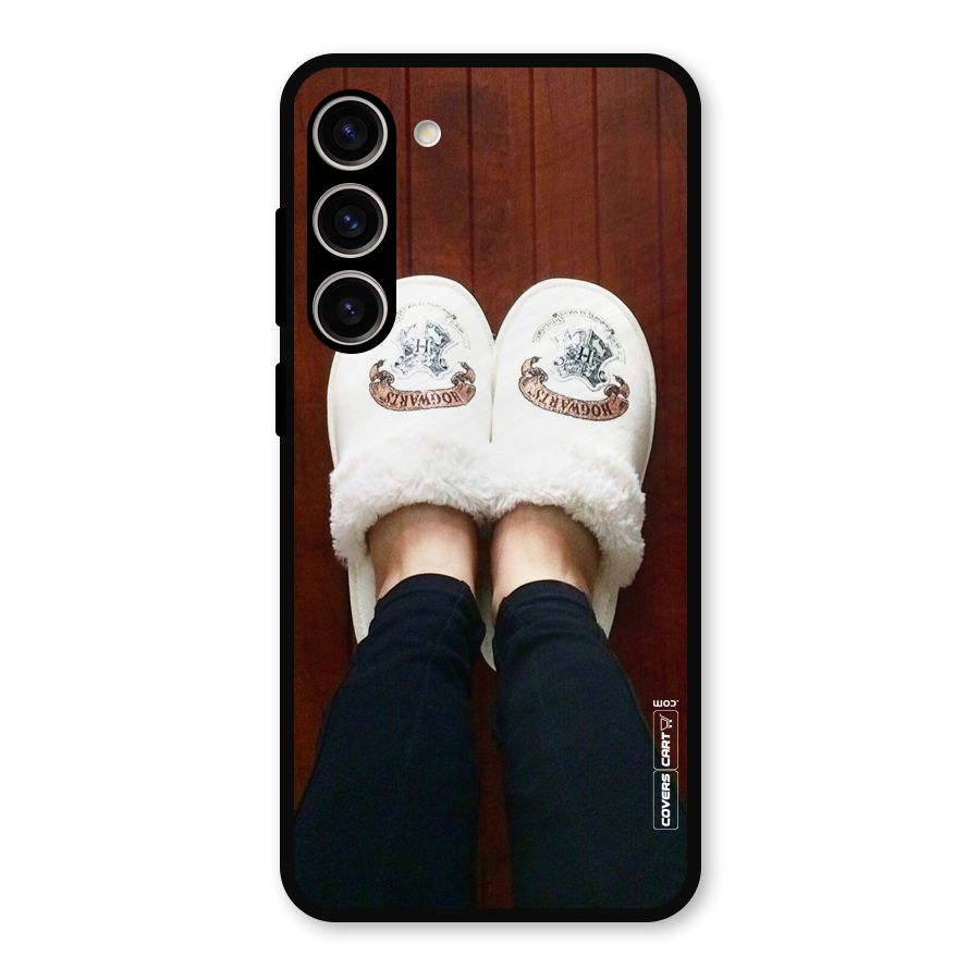 White Feets Metal Back Case for Galaxy S23 Plus