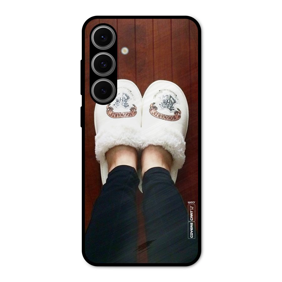 White Feets Metal Back Case for Galaxy S24 FE