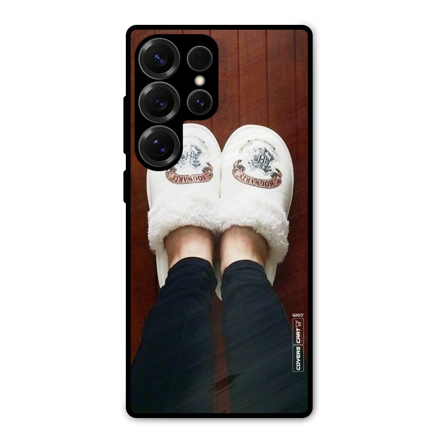 White Feets Metal Back Case for Galaxy S25 Ultra