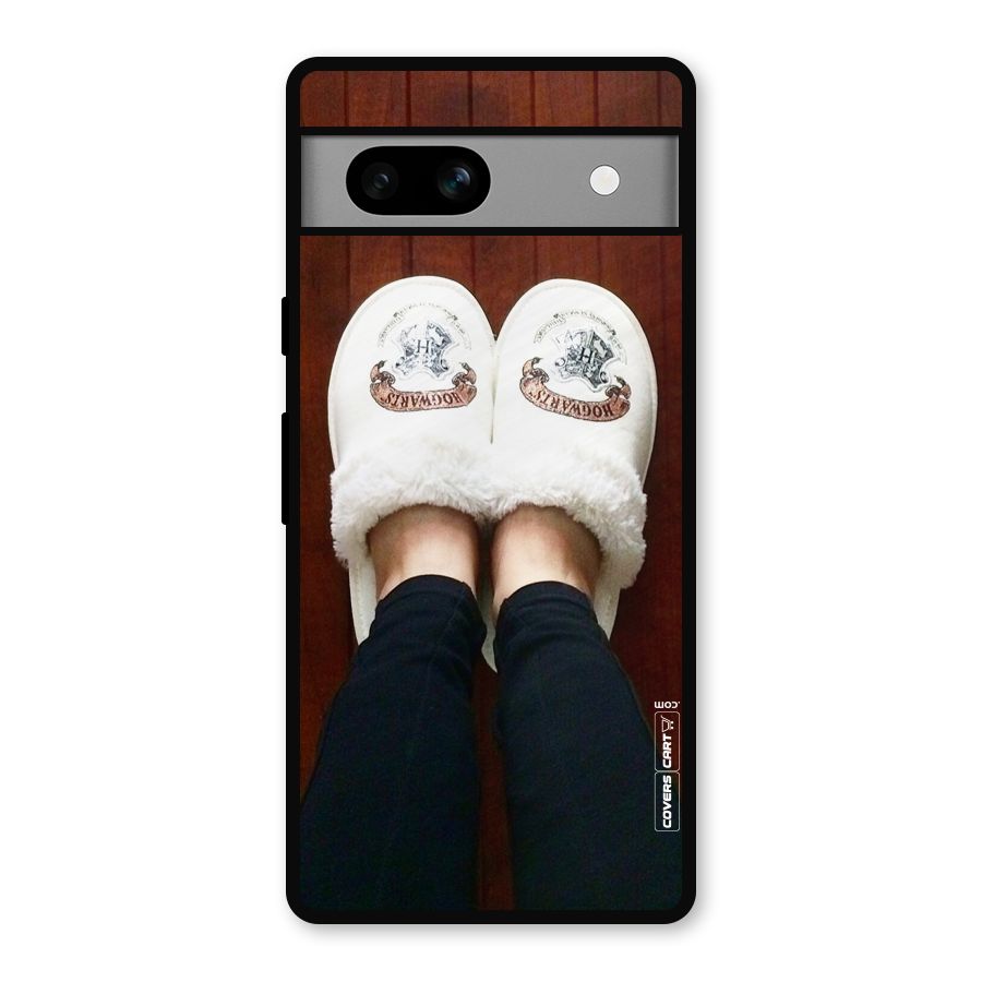 White Feets Metal Back Case for Google Pixel 7a