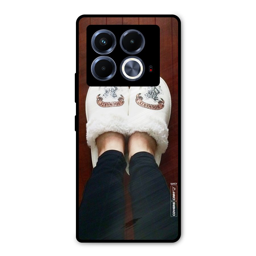 White Feets Metal Back Case for Infinix Note 40 5G
