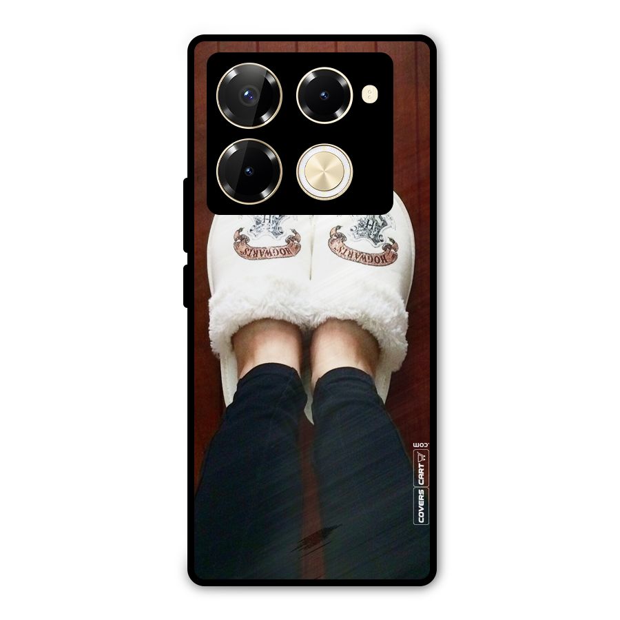 White Feets Metal Back Case for Infinix Note 40 Pro Plus