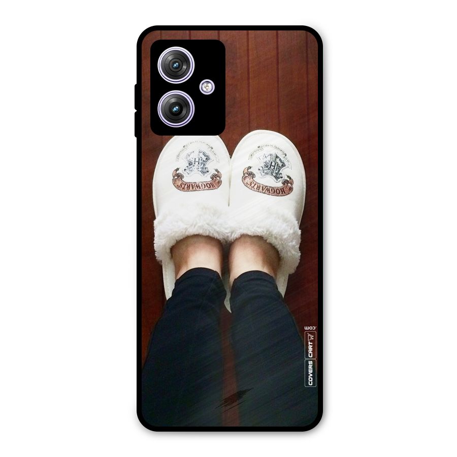 White Feets Metal Back Case for Moto G64
