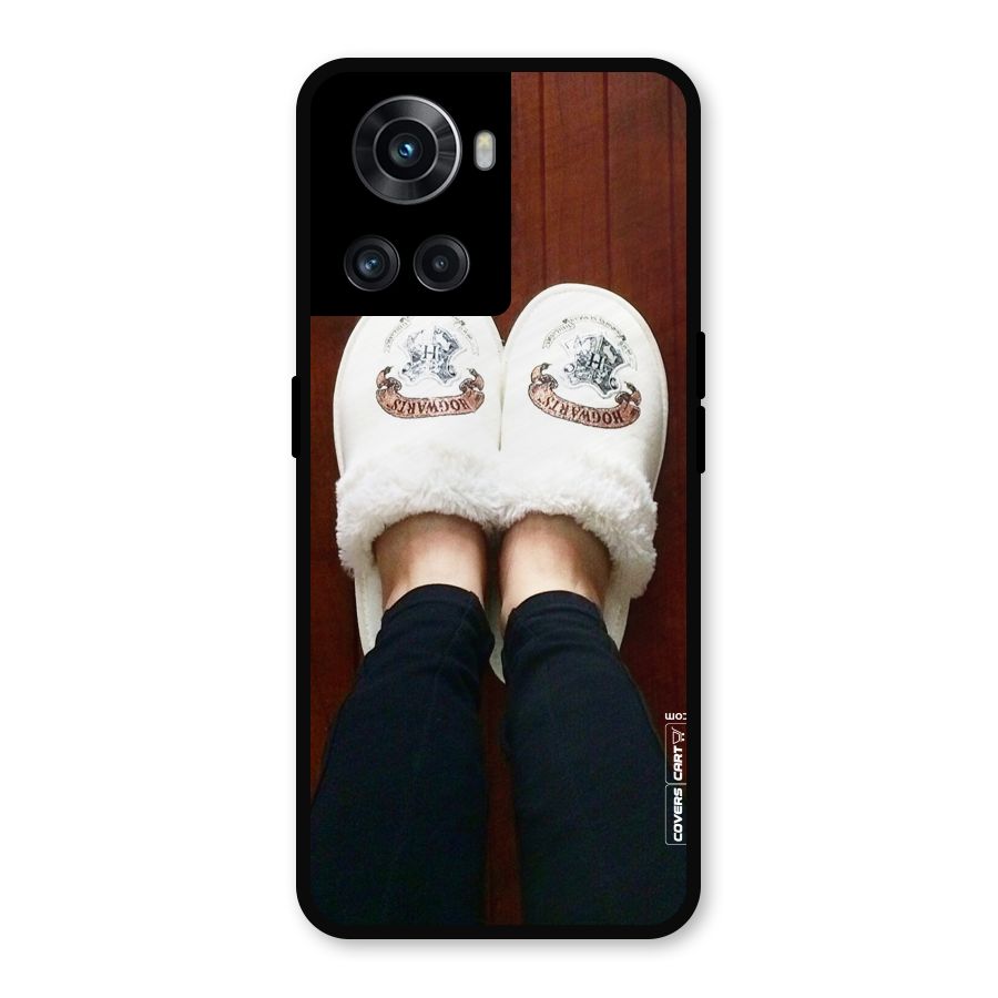 White Feets Metal Back Case for OnePlus 10R