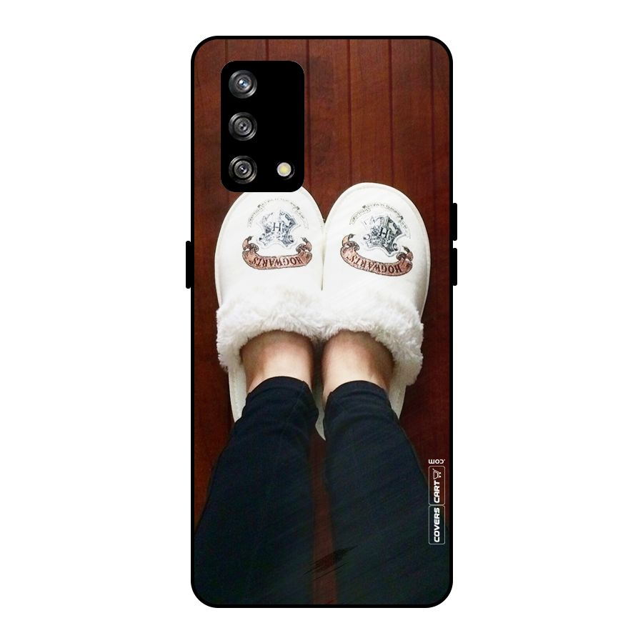 White Feets Metal Back Case for Oppo F19