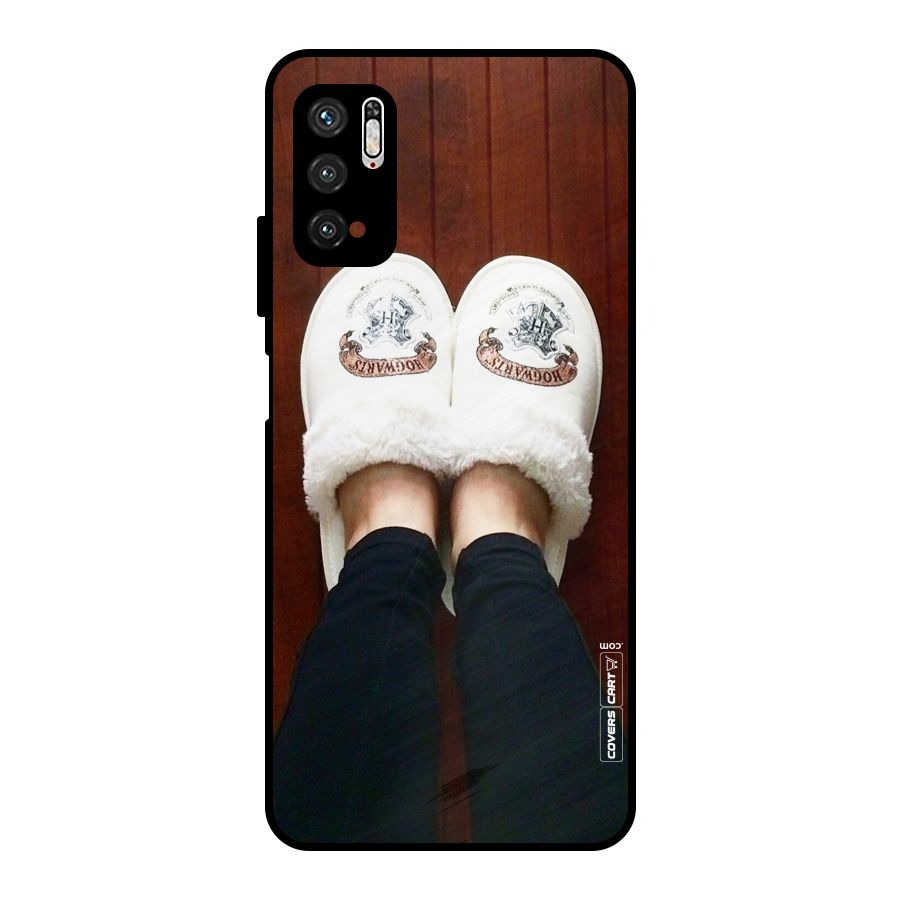 White Feets Metal Back Case for Poco M3 Pro 5G