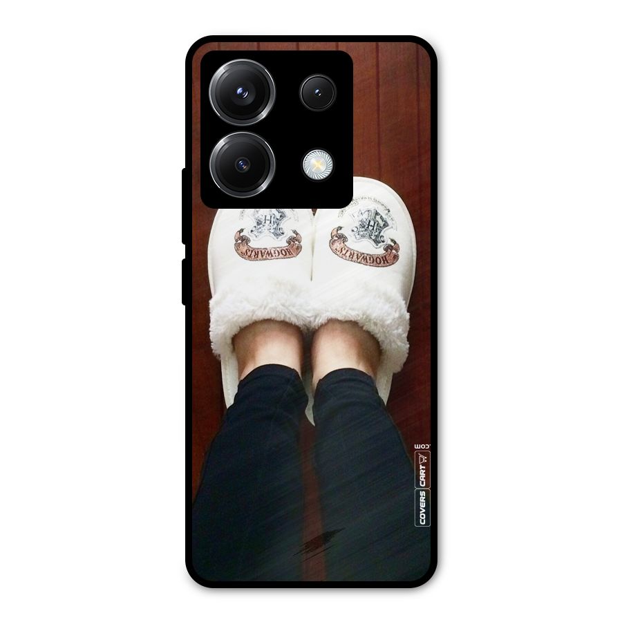 White Feets Metal Back Case for Poco X6