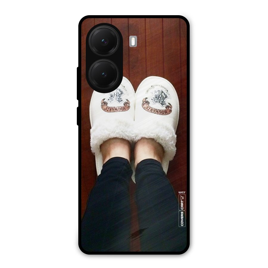 White Feets Metal Back Case for Poco X7 Pro